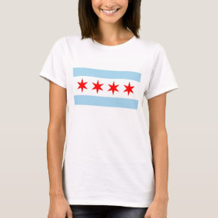 Women T Shirt with Flagga of Chicago, Illinois Sta
