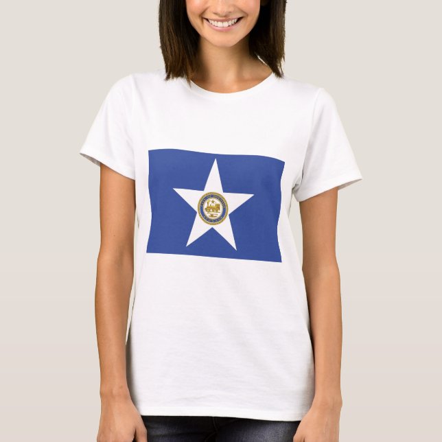 Women T Shirt with Flagga of Houston, USA (Framsida)