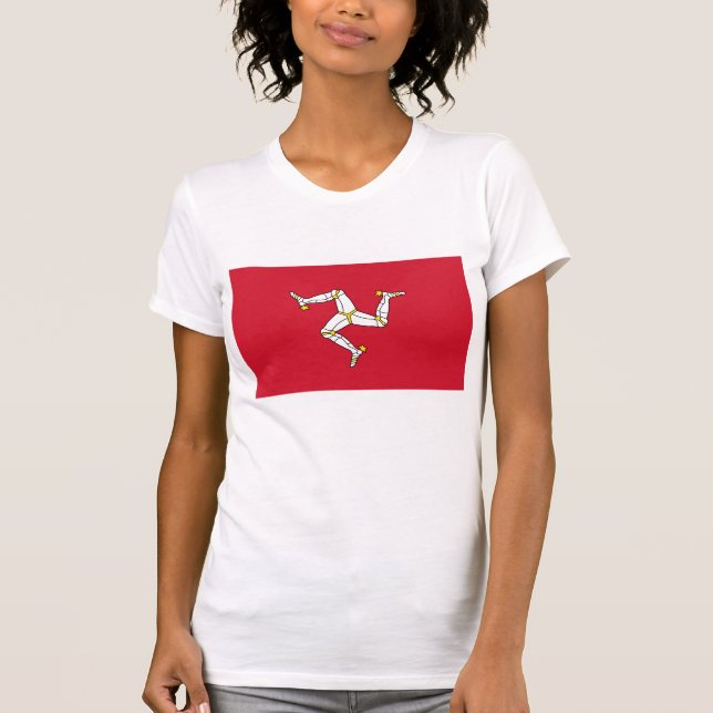 Women T Shirt with Flagga of Isle of Man (Framsida)