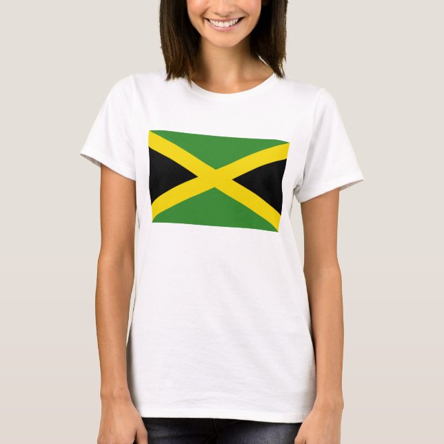 Women T Shirt with Flagga of Jamaica (Framsida)