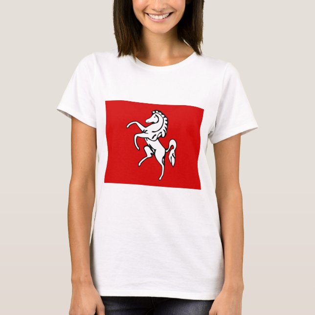 Women T Shirt with Flagga of Kent, England (Framsida)