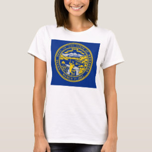 Women T Shirt with Flagga of Nebraska State