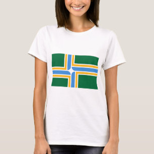 Women T Shirt with Flagga of Portland, Oregon