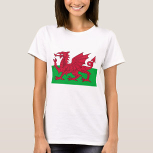 Women T Shirt with Flagga of Wales