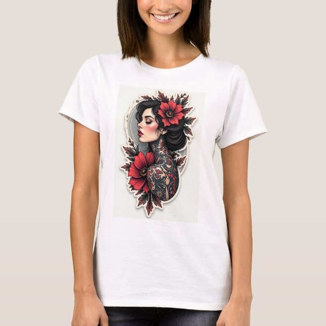 Women Tattoo T Shirt (Framsida)