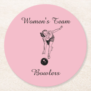 Women Team Bowlers Underlägg Papper Rund