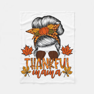 Women Thanksgiving Messy Bun Hair Fall Mamma Fleecefilt