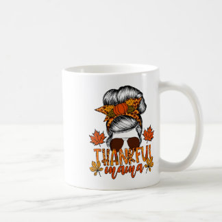 Women Thanksgiving Messy Bun Hair Fall Mamma Kaffemugg