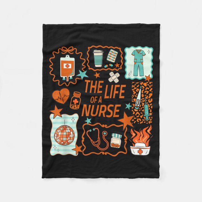Women The Life Of A Nurse Doodle Nursing Showgirl  Fleecefilt (Framsidan)