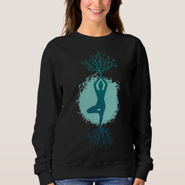Women Träd Yoga T Shirt (Framsida)
