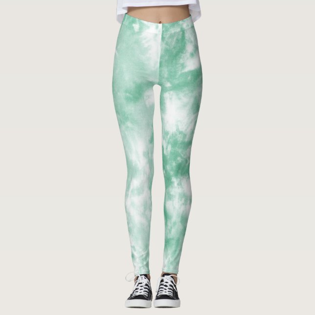 Women Tye Dye Workout Yoga Gym Seamless High Stiga Leggings (Framsida)