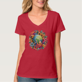 Women United World Inspired V-Nacke T Shirt