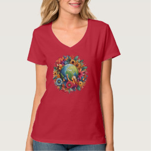 Women United World Inspired V-Nacke T Shirt