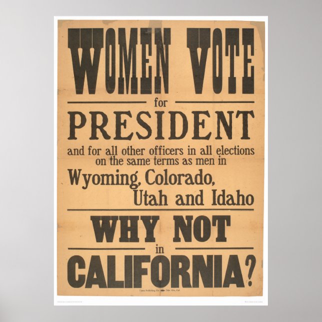 Women Vote Broadside (1873A) Poster (Framsidan)