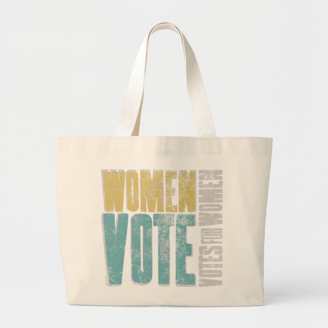 Women Vote Tote/Arylide-Teal Jumbo Tygkasse (Framsidan)