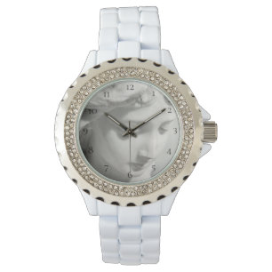 *~* Women White Marble BeSnyval Angel Armbandsur