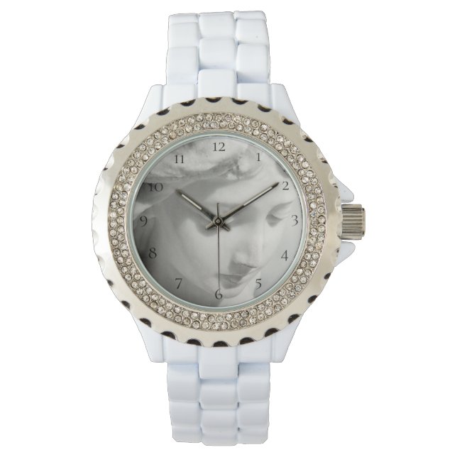 *~* Women White Marble BeSnyval Angel Armbandsur (Framsida)