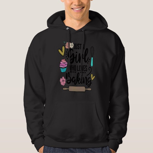 Women Woman Baking Baker Hobby Food Cakes Cuptårta Hoodie (Framsida)