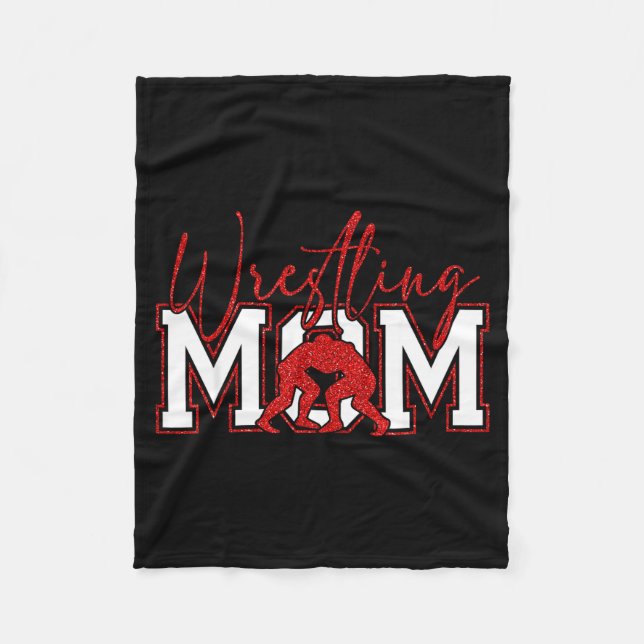 Women Wrestling Mom Funny Wrestle Wrestler Mothers Fleecefilt (Framsidan)