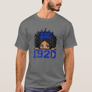 Women Zeta-1920 Afro Hair Krona Phi-Beta Hand Sign T Shirt