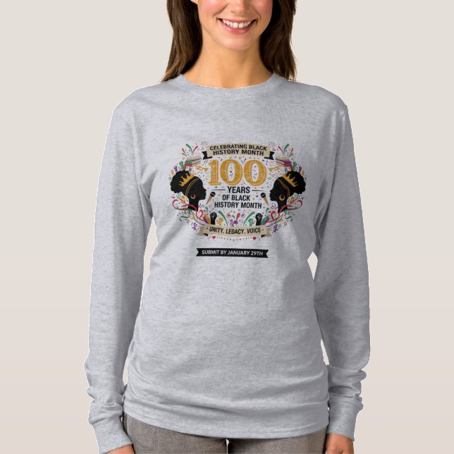 Women's 100 Years Black History Centennial Tee (Framsida)