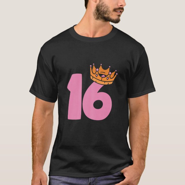 Womens 16Th Birthday Queen Girls Happy Birthday Pa T Shirt (Framsida)