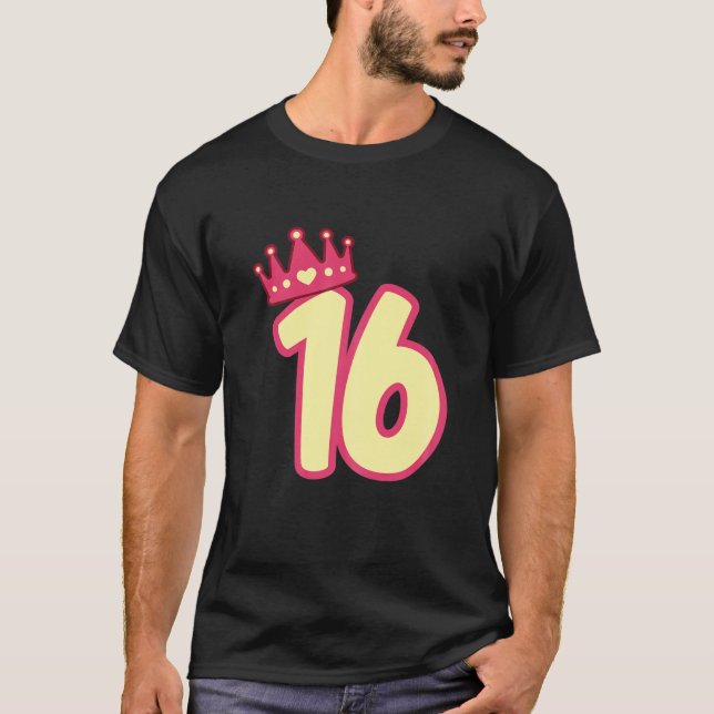 Womens 16Th Birthday Queen Girls Happy Birthday Pa T Shirt (Framsida)