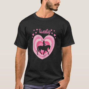 Womens 20 Year Old Cute Horse Riding Birthday Girl T Shirt