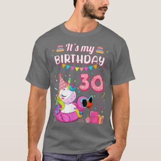Womens 30års födelsedag Unicorn Anka Swimming Bass T Shirt