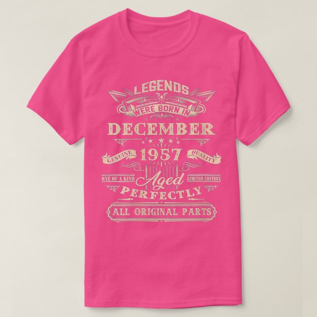 Womens 65th Birthday Gift For Legends Born Decembe T Shirt (Design framsida)