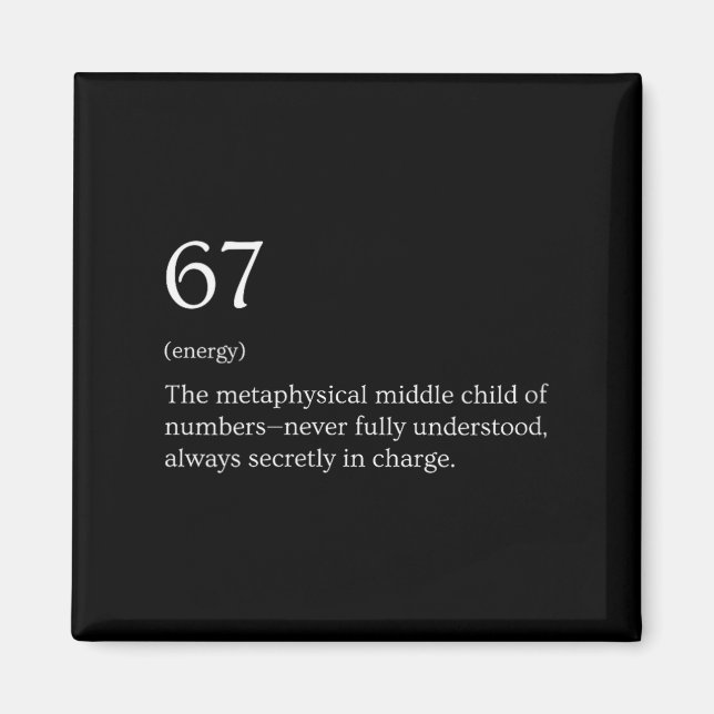 Womens 67 Definition Meme V-neck  Magnet (Framsidan)