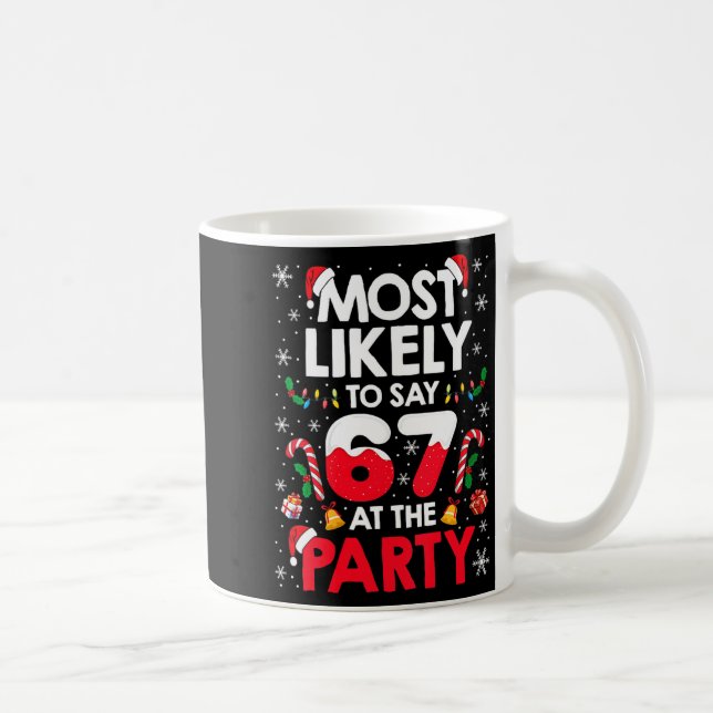 Womens 67 Funny Christmas Meme Most Likely To Say  Kaffemugg (Höger)
