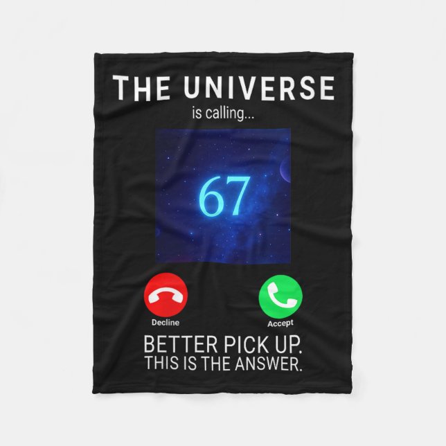 Womens 67 Meme The Universe Is Calling V-neck  Fleecefilt (Framsidan)