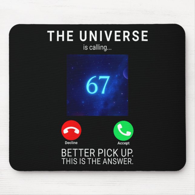 Womens 67 Meme The Universe Is Calling V-neck  Musmatta (Framsidan)