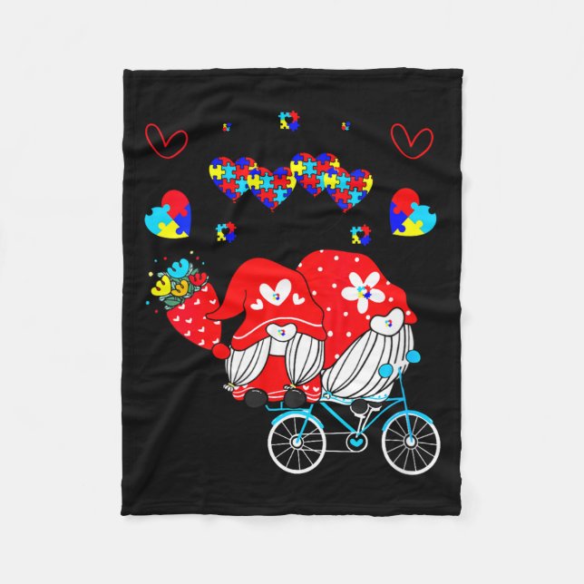 Womens Accept Understand Love Autism Awareness Gno Fleecefilt (Framsidan)