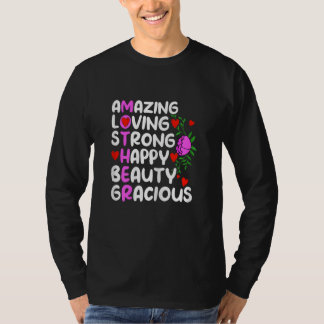 Womens Acrostic Mother Amazing Loving Strong Happy T Shirt