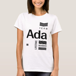 Womens Ada Personlig Namn Birthday Gift T Shirt