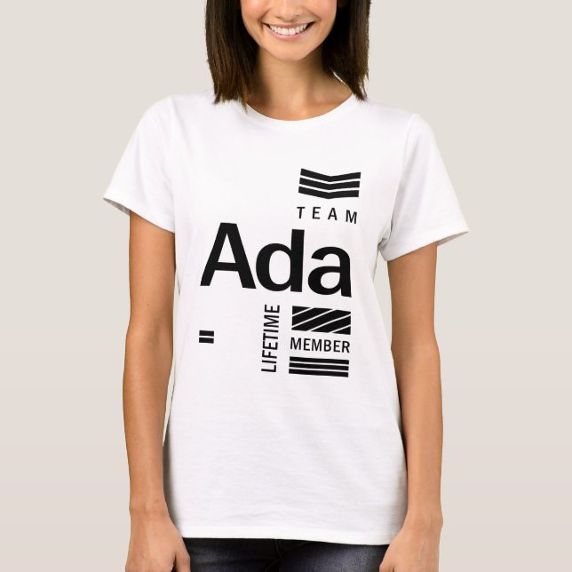 Womens Ada Personlig Namn Birthday Gift T Shirt (Framsida)