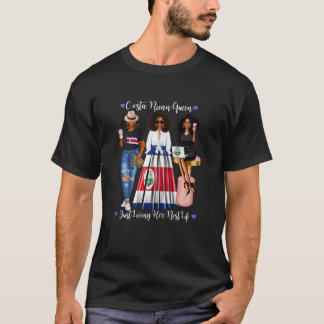 Womens African Costa Rican Queen Living Her Best L T Shirt