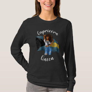 Womens Afro Bahaman Capricorn Queen Black Womens Z T Shirt