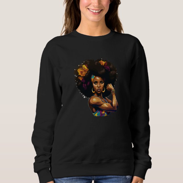 Womens Afro Black Women African American T Shirt (Framsida)