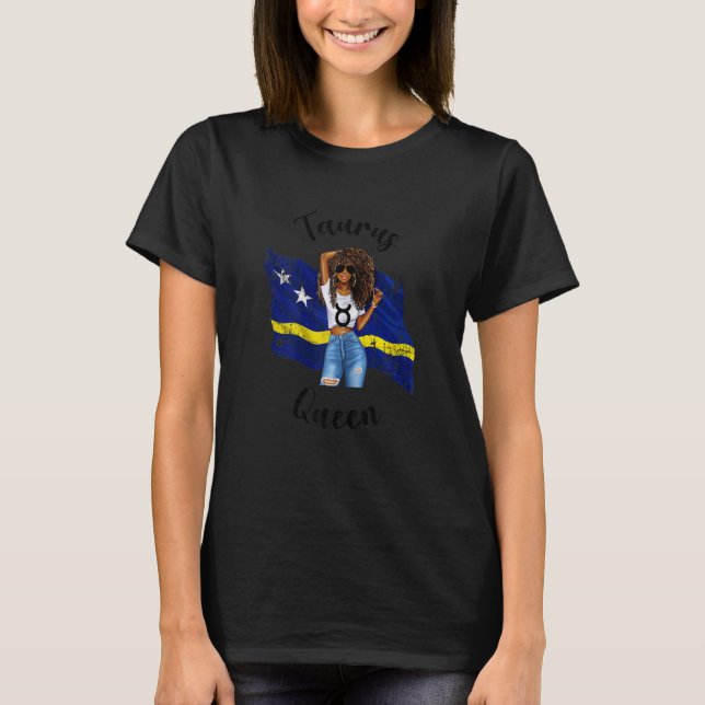 Womens Afro Curacao Taurus Queen African Zodiac Cu T Shirt (Framsida)