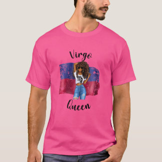 Womens Afro Haitis Våg drottning Afrikas Flagga T Shirt