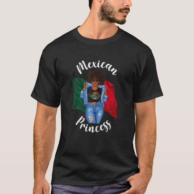 Womens Afro Mexican Princess Mexico Flagga African T Shirt (Framsida)