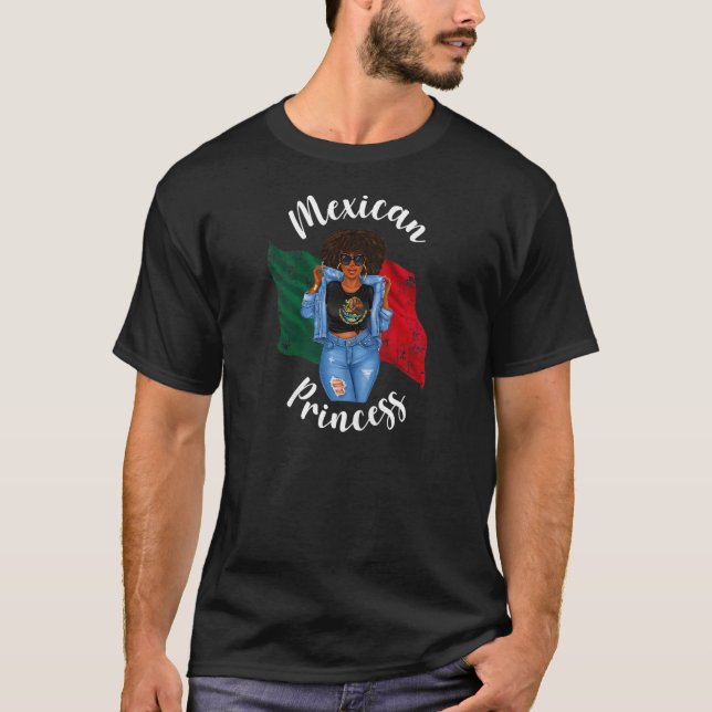 Womens Afro Mexican Princess Mexico Flagga African T Shirt (Framsida)