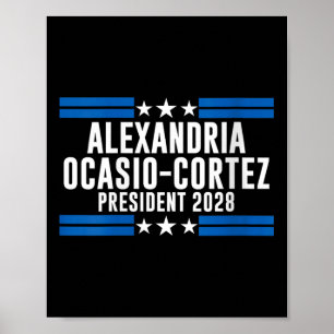 Womens Alexandria Ocasio Cortez för president 2028 Poster