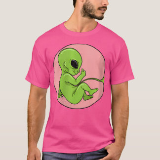 Womens Alien Fetus Embryo Baby Gravid Ufo T Shirt
