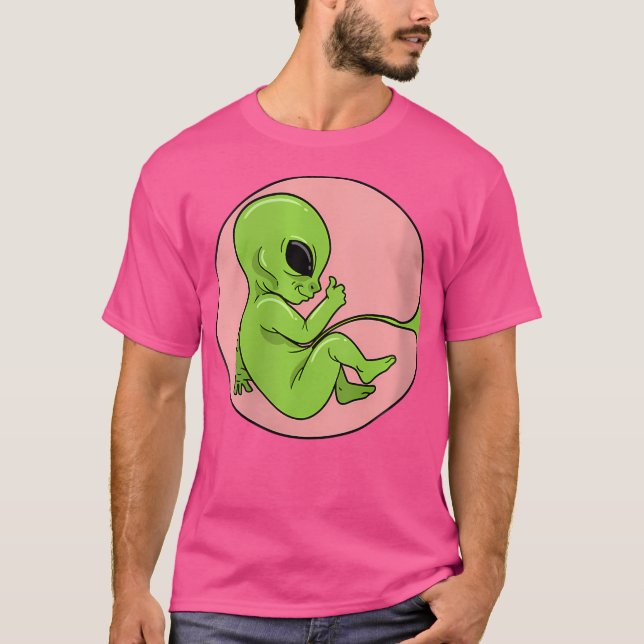 Womens Alien Fetus Embryo Baby Gravid Ufo T Shirt (Framsida)