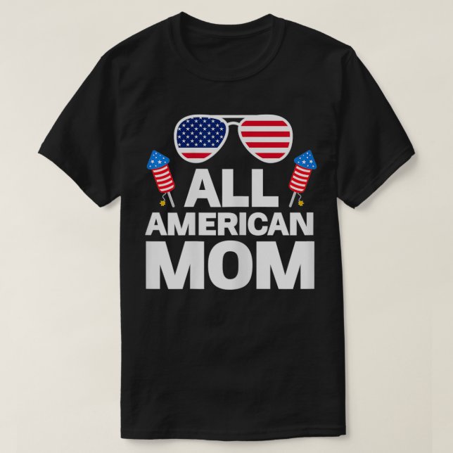 Womens All American Mamma American Mamma T Shirt (Design framsida)