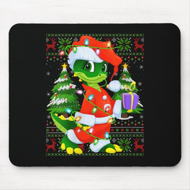 Womens Alligator Christmas Lights Santa Costume Ug Musmatta (Framsidan)